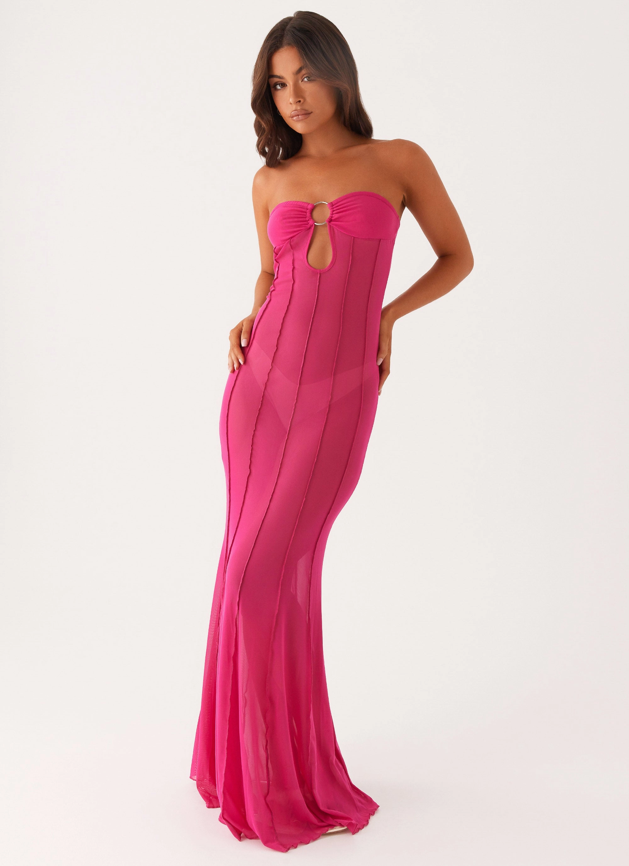 Kennedy Maxi Dress - Fuchsia Back Detail