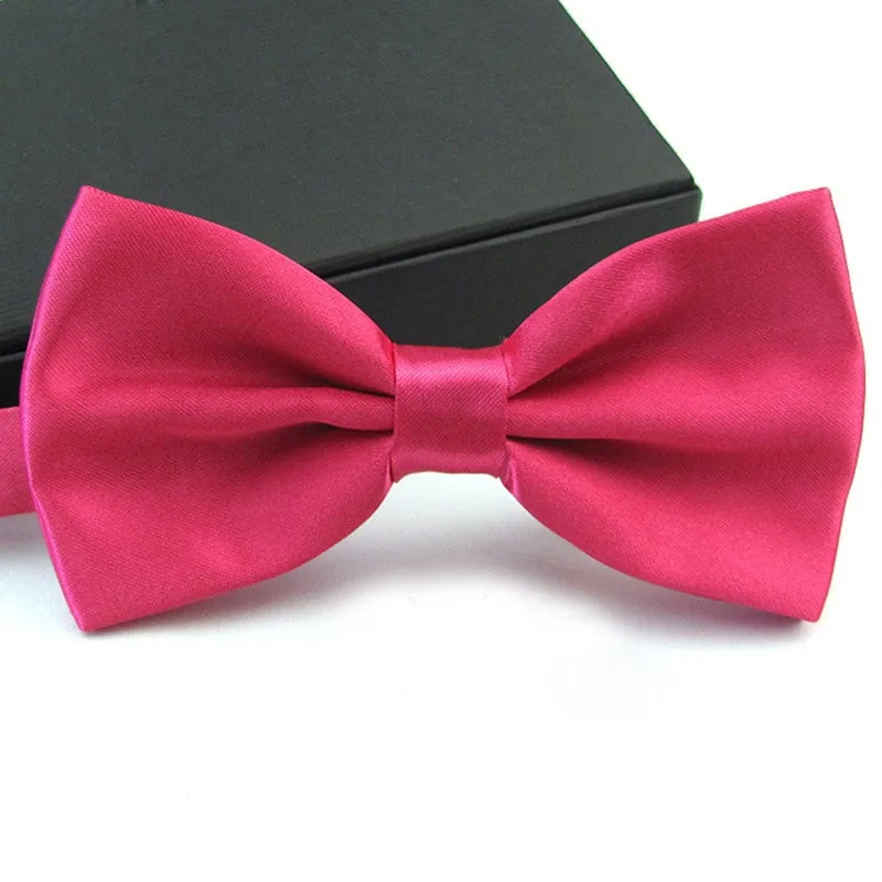 Fashions Men's Formal Commercial bowties Solid Color Tuxedo Classic Bowtie Pre Wedding Party Satin Bow Tie Necktie