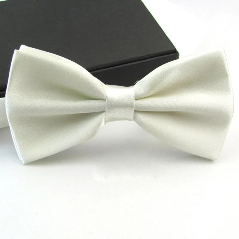 Fashions Men's Formal Commercial bowties Solid Color Tuxedo Classic Bowtie Pre Wedding Party Satin Bow Tie Necktie