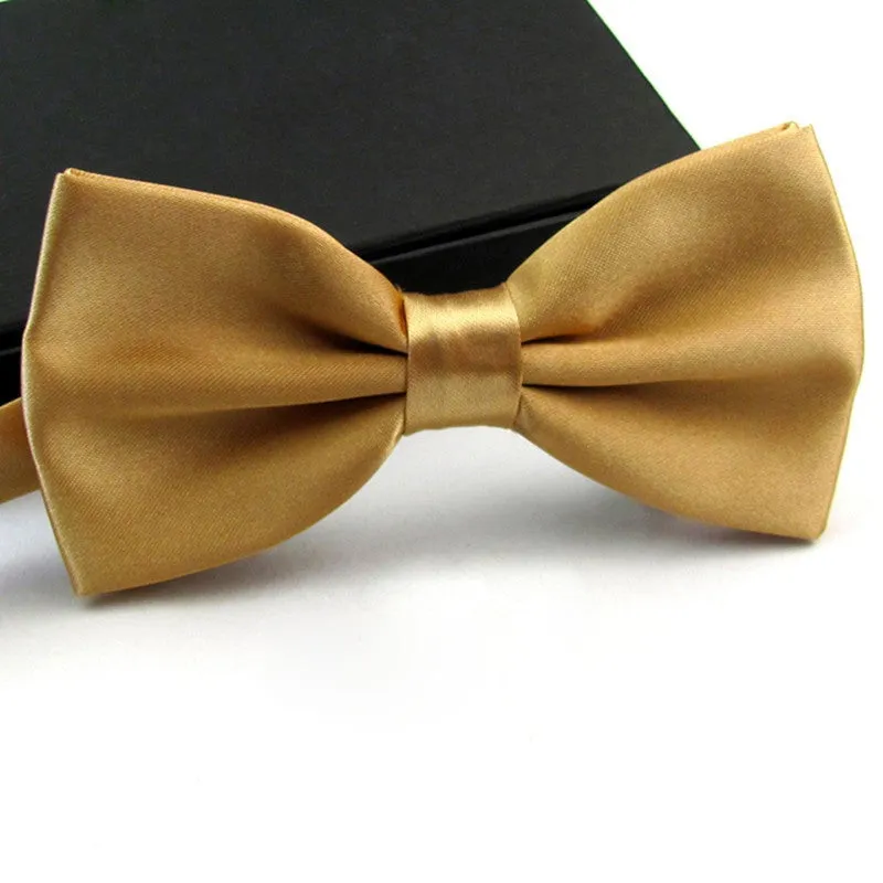 Fashions Men's Formal Commercial bowties Solid Color Tuxedo Classic Bowtie Pre Wedding Party Satin Bow Tie Necktie