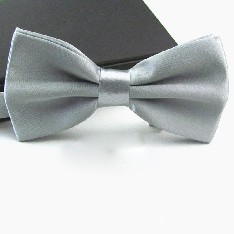 Fashions Men's Formal Commercial bowties Solid Color Tuxedo Classic Bowtie Pre Wedding Party Satin Bow Tie Necktie