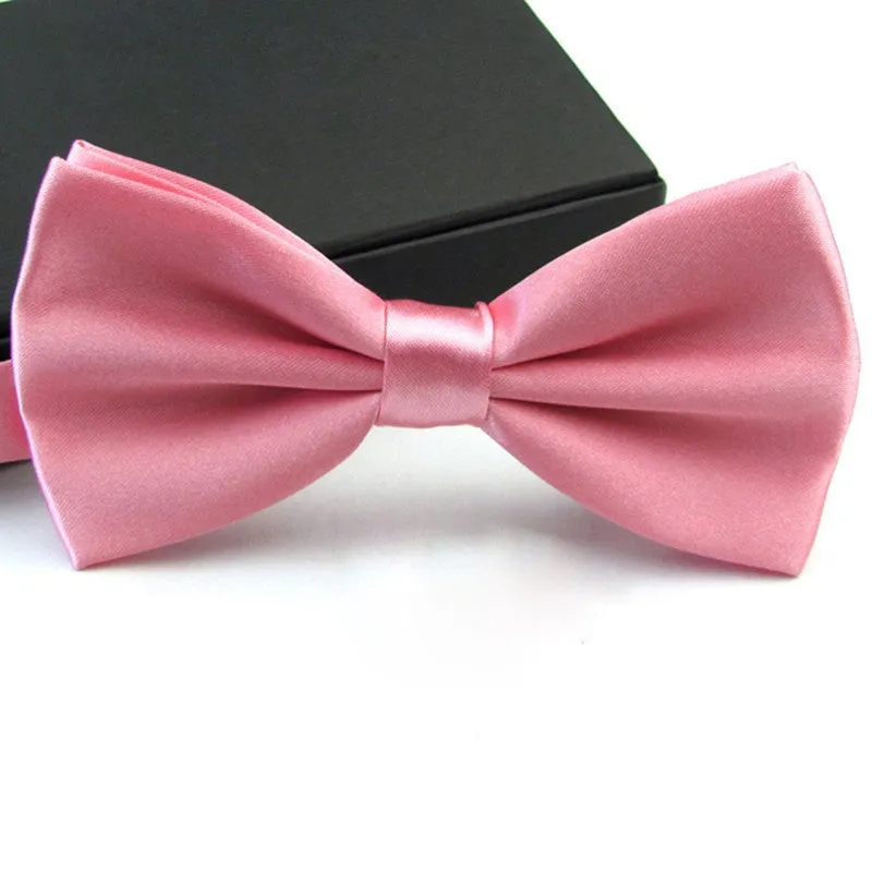 Fashions Men's Formal Commercial bowties Solid Color Tuxedo Classic Bowtie Pre Wedding Party Satin Bow Tie Necktie