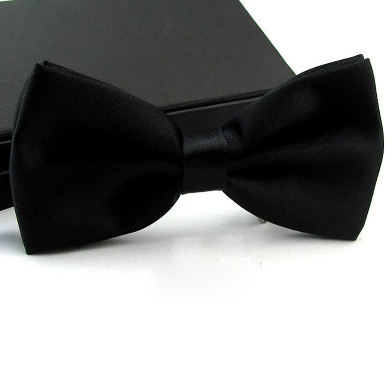Fashions Men's Formal Commercial bowties Solid Color Tuxedo Classic Bowtie Pre Wedding Party Satin Bow Tie Necktie