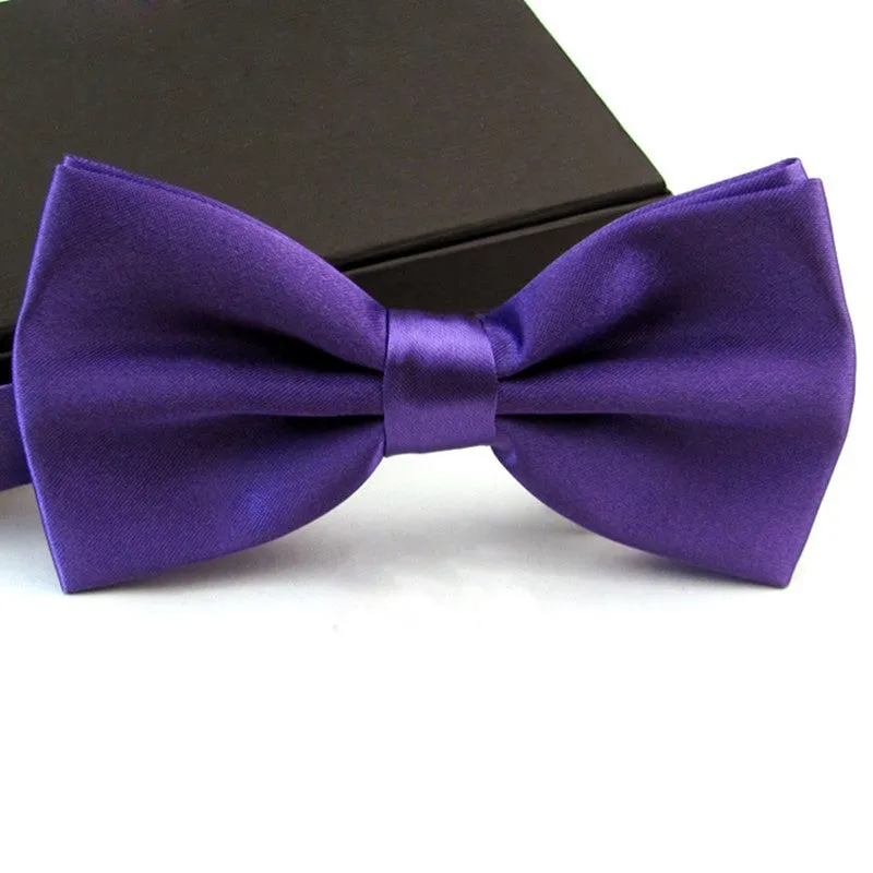 Fashions Men's Formal Commercial bowties Solid Color Tuxedo Classic Bowtie Pre Wedding Party Satin Bow Tie Necktie
