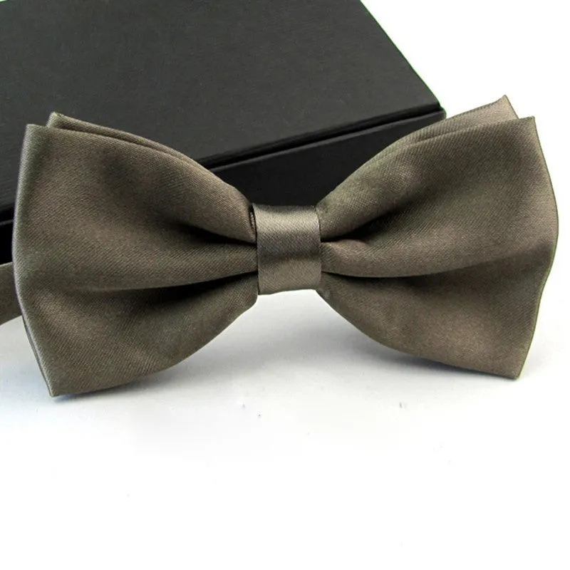 Fashions Men's Formal Commercial bowties Solid Color Tuxedo Classic Bowtie Pre Wedding Party Satin Bow Tie Necktie