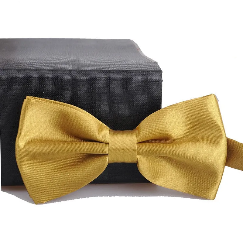 Fashions Men's Formal Commercial bowties Solid Color Tuxedo Classic Bowtie Pre Wedding Party Satin Bow Tie Necktie