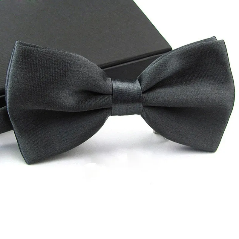 Fashions Men's Formal Commercial bowties Solid Color Tuxedo Classic Bowtie Pre Wedding Party Satin Bow Tie Necktie