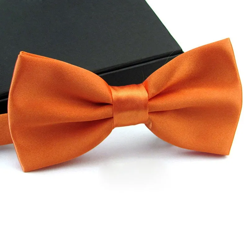 Fashions Men's Formal Commercial bowties Solid Color Tuxedo Classic Bowtie Pre Wedding Party Satin Bow Tie Necktie