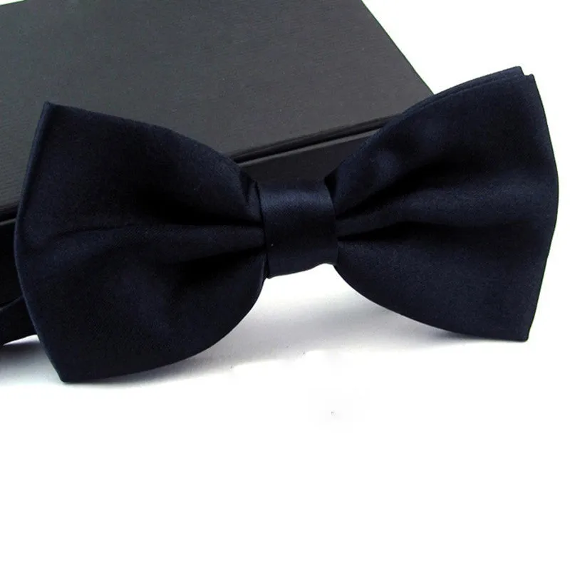 Fashions Men's Formal Commercial bowties Solid Color Tuxedo Classic Bowtie Pre Wedding Party Satin Bow Tie Necktie