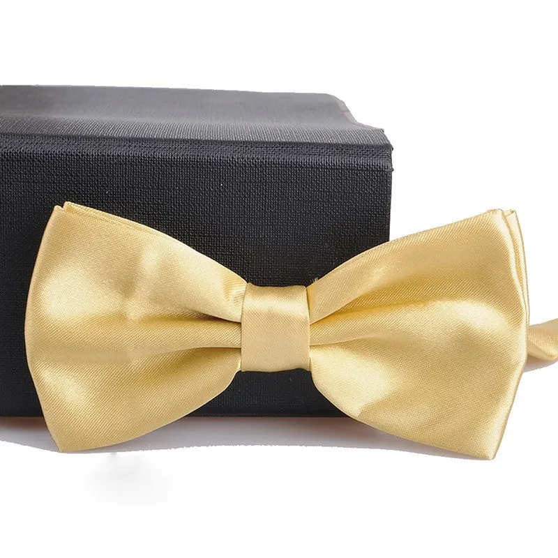 Fashions Men's Formal Commercial bowties Solid Color Tuxedo Classic Bowtie Pre Wedding Party Satin Bow Tie Necktie