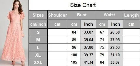 FashionSierra - Sexy V Neck Short Sleeves Embroidery Lace Fashion High Street Long Dresses