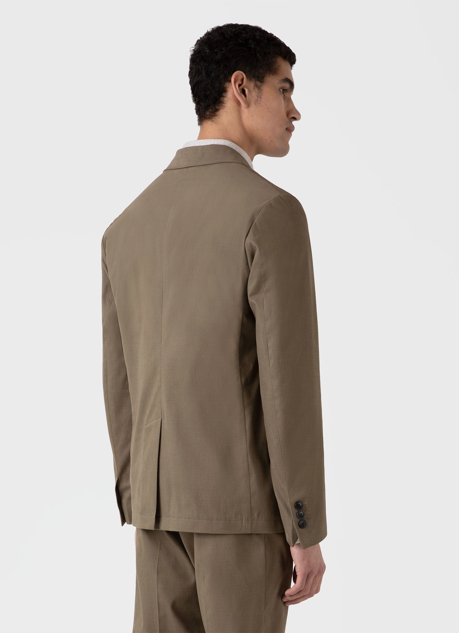 Men's Brushed Cotton Wool Blazer in Sandstone suitable for work uniforms Tactile Response Fabric