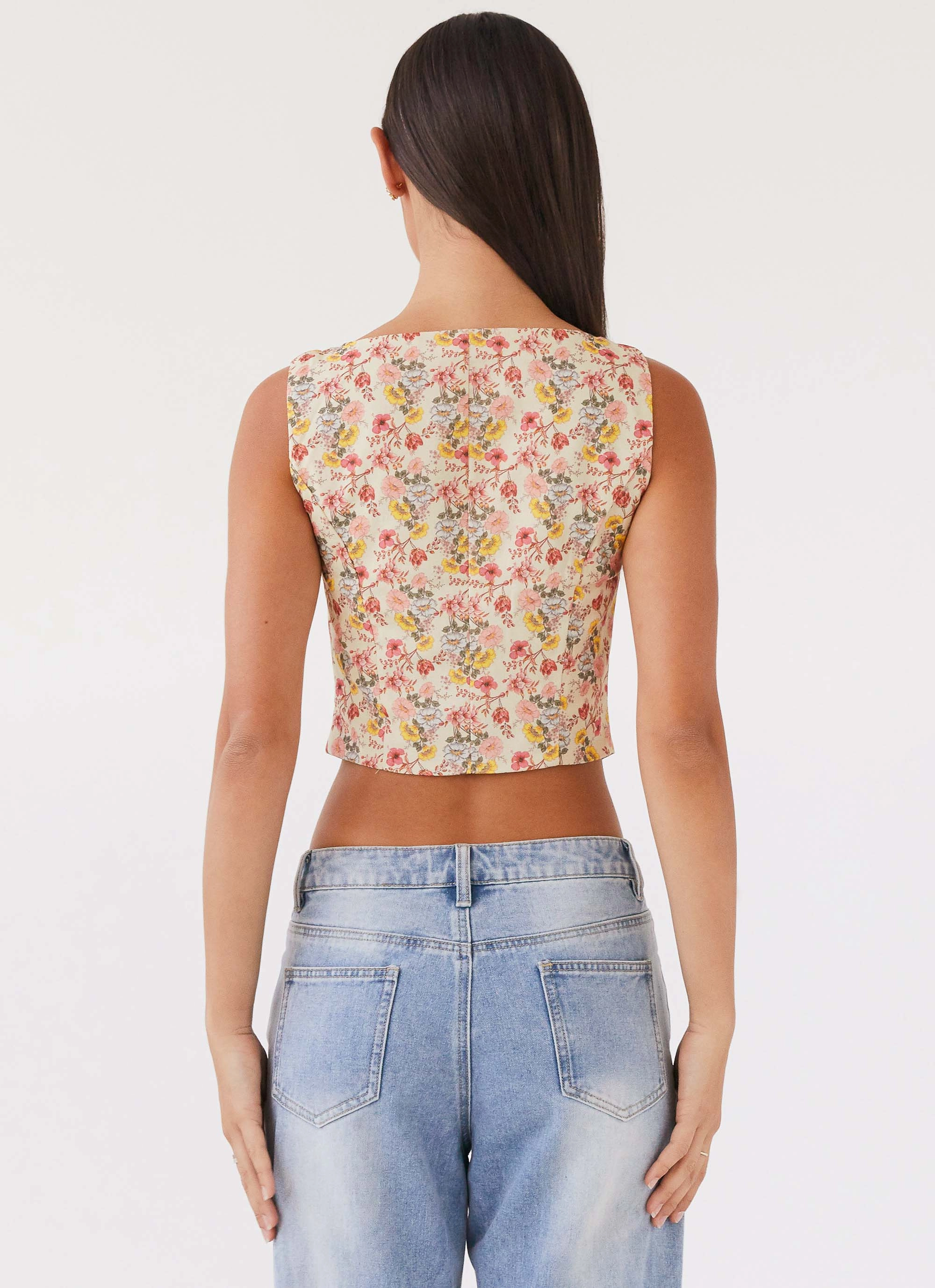 Take Me Away Corset Top - Garden Party Trendy-Prints