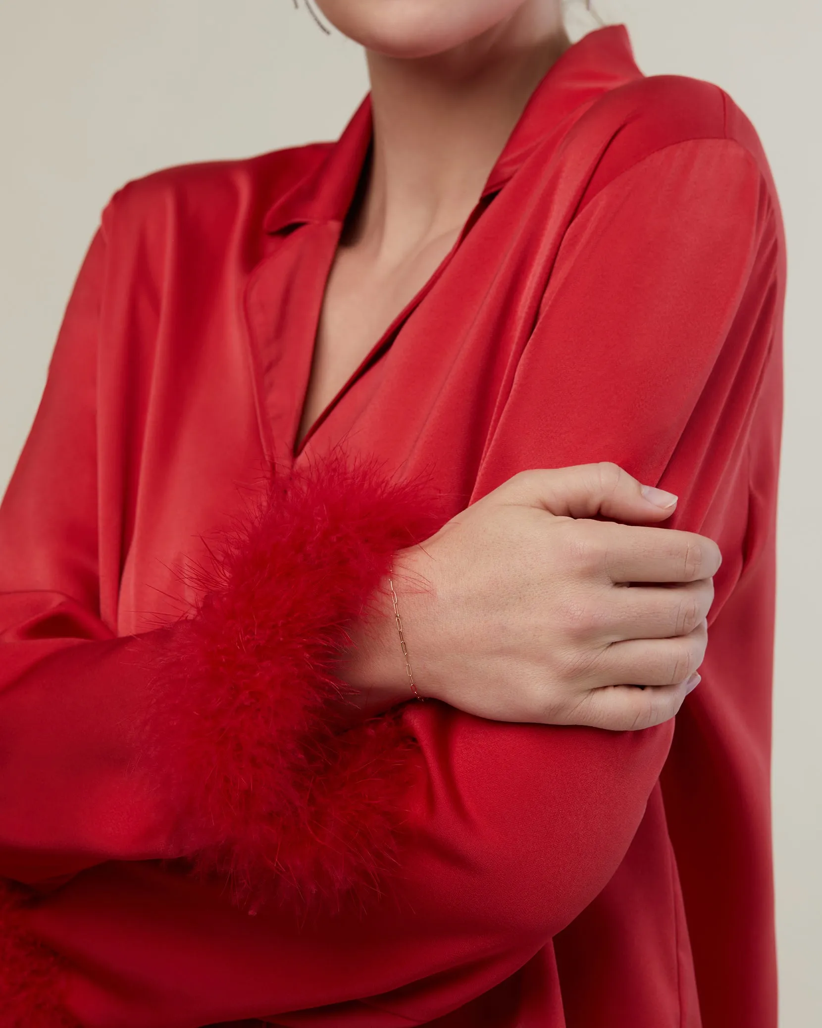 Feather Satin Pajamas