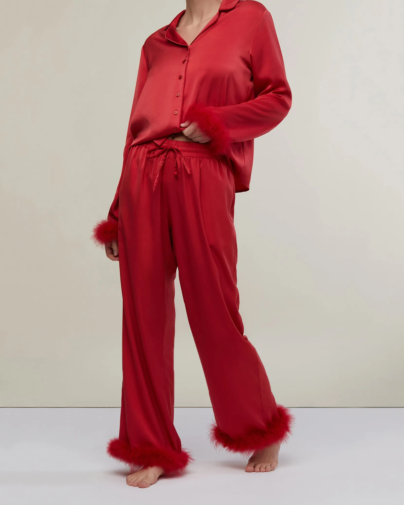 Feather Satin Pajamas