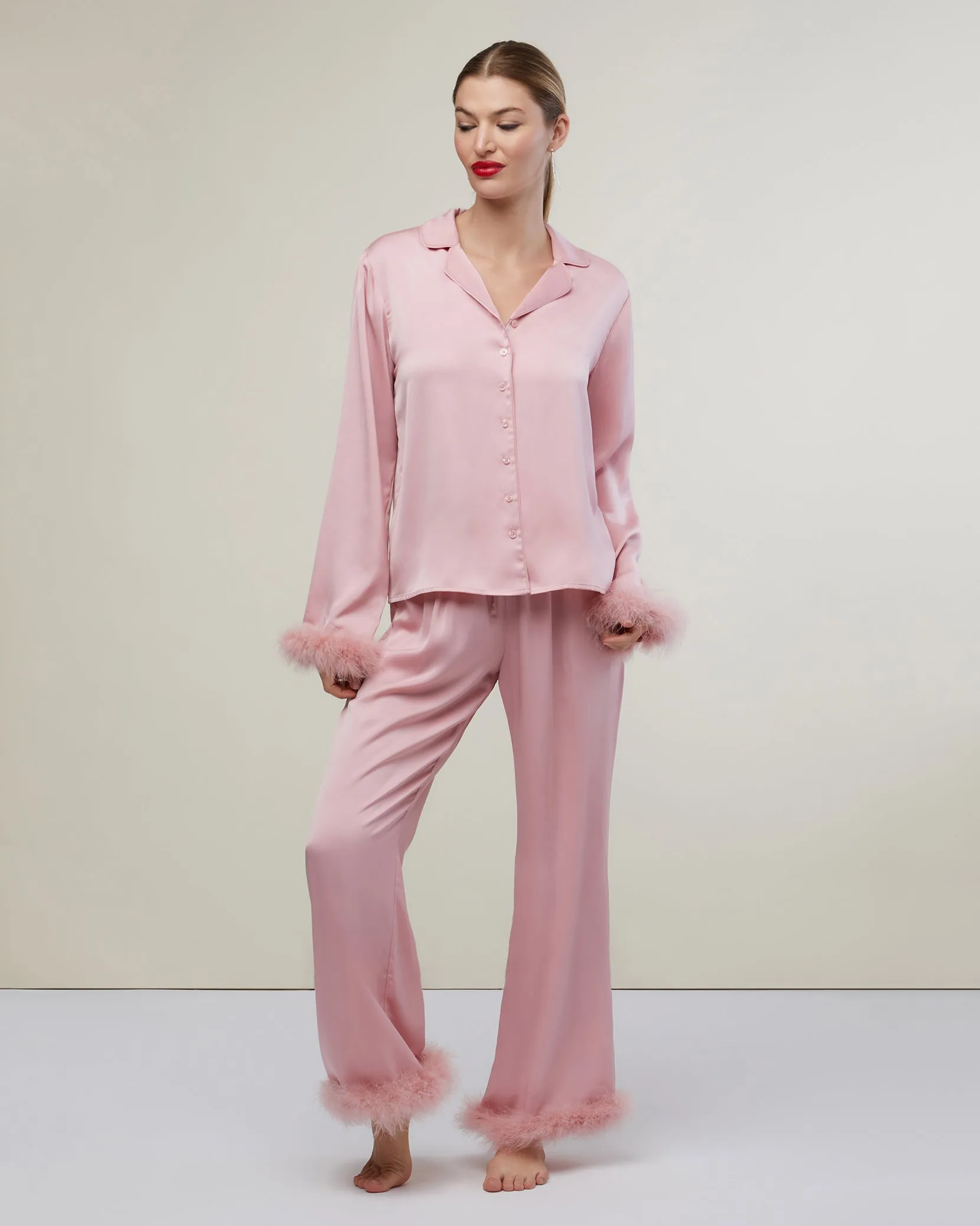 Feather Satin Pajamas