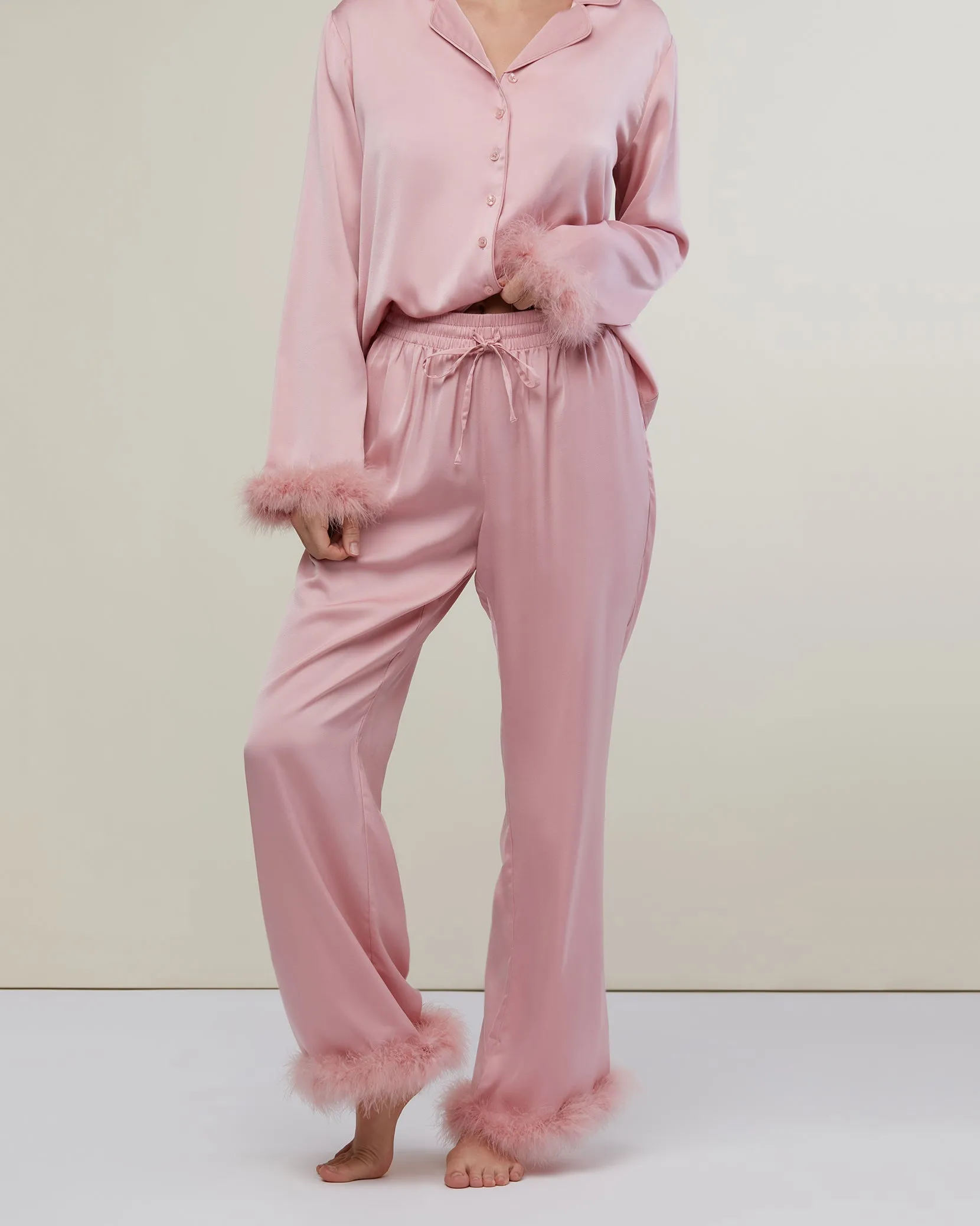 Feather Satin Pajamas