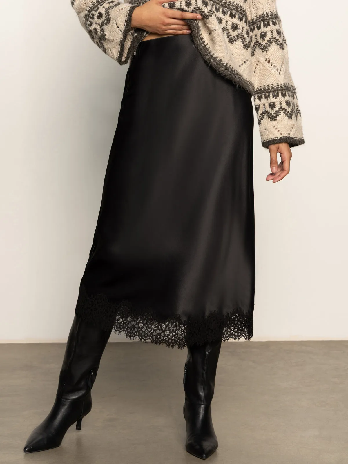 Soft Outfit Outfit Ideas Slip Skirt With Lace Black