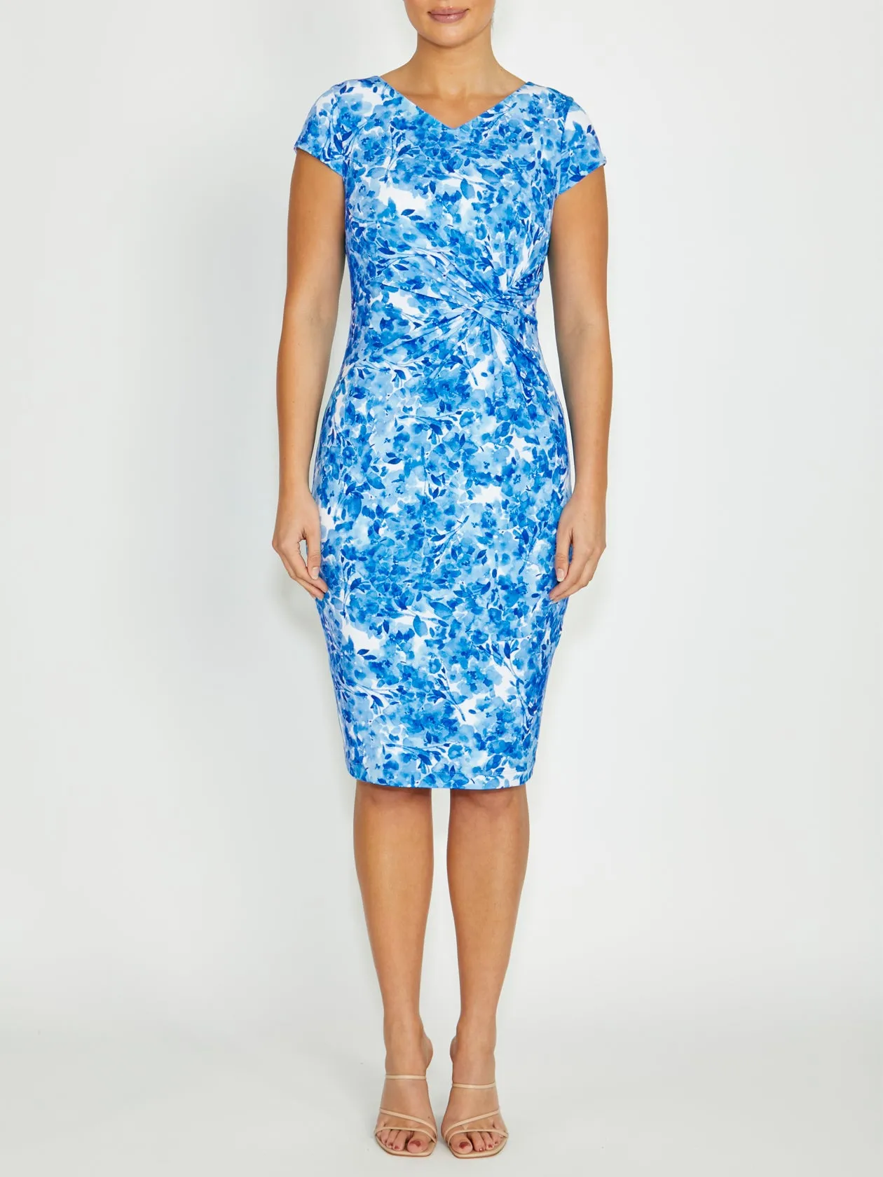 Verona Print Jersey Dress Jewel Accent