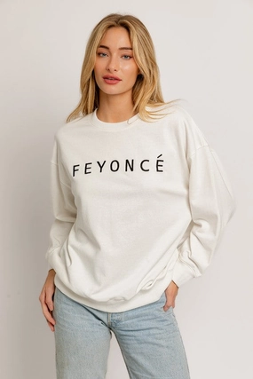 Feyonce Sweatshirt Casual Layer Chilly Day Wear Simple Look Feyonce Sweatshirt