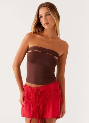 Fia Tube Top - Chocolate BreathableMesh Fia Tube Top - Chocolate Bonded Seam Durability