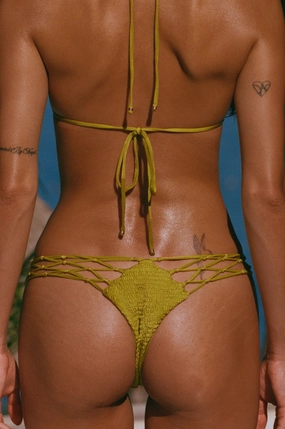 Figure Enhancing Santos Macrame Bikini Bottom Santos Macrame Bikini Bottom Summer Fun Compression Support Zones