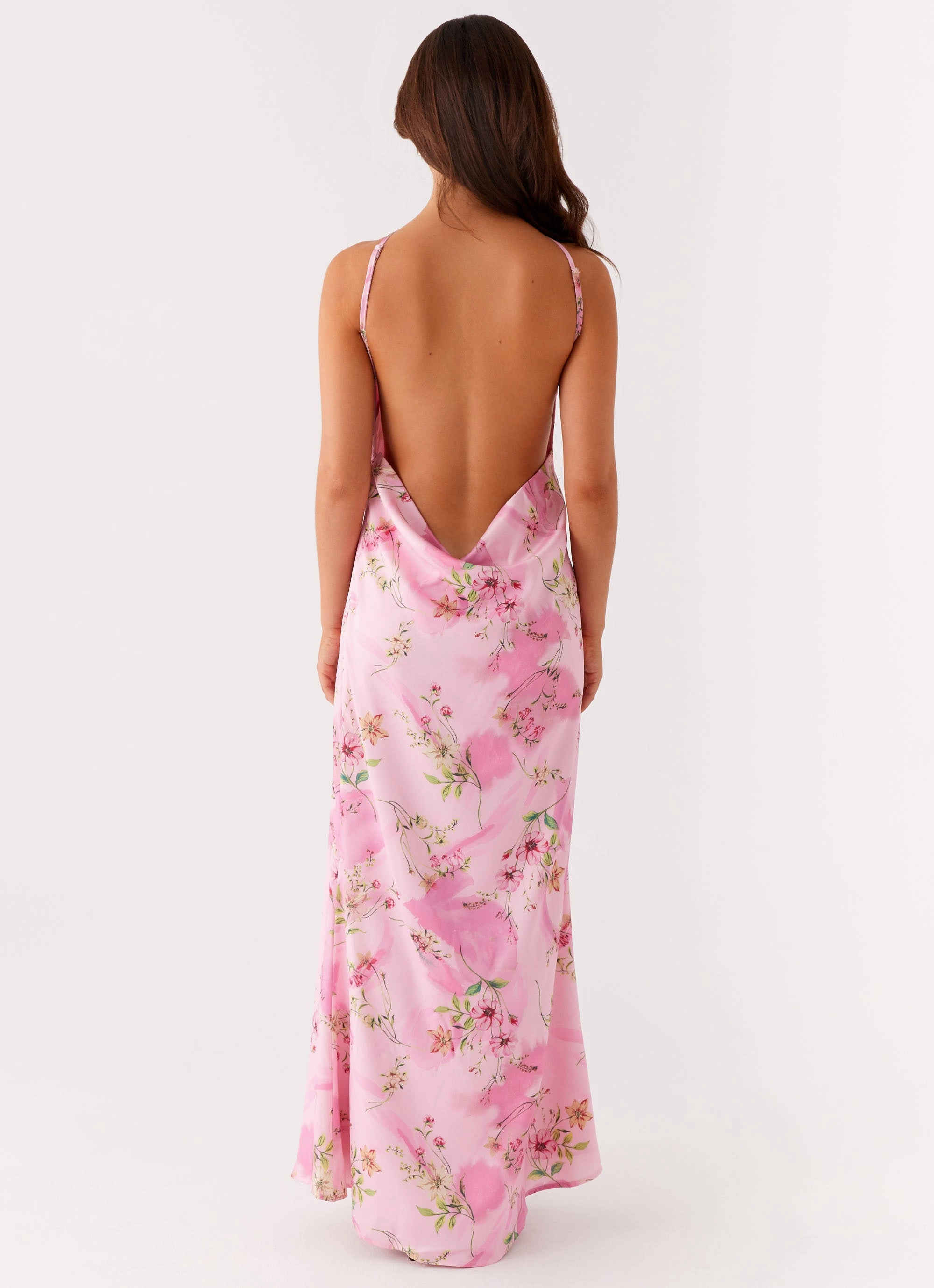 Striped-Pattern Pascal Maxi Dress - Pink Floral Print