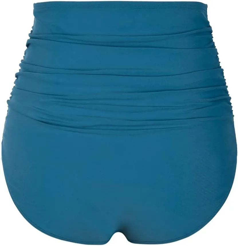 Firpearl Women's Full Coverage High Waisted Bikini Bottoms Ruched Swimsuit Bottom Tummy Control Swim Shorts