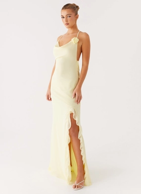 First Class Maxi Dress - Yellow Cozy And Warm UV-Resistant First Class Maxi Dress - Yellow