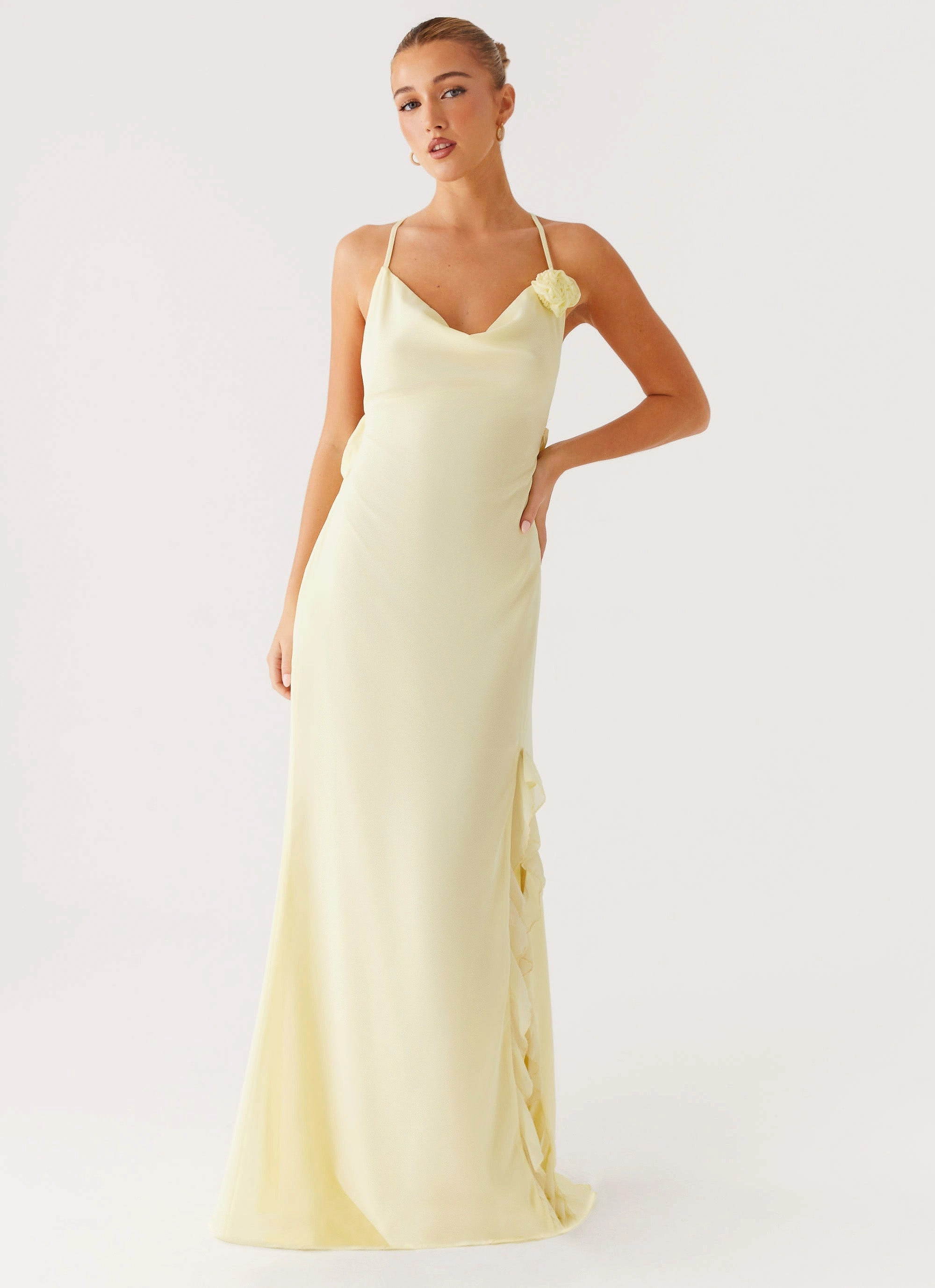 Form Fit High-waisted evening piece First Class Maxi Dress - Yellow