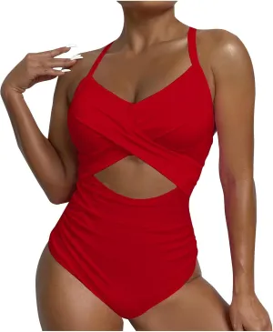 Firzero Tummy Control Swimsuits for Women Sexy Backless One Piece Bathing Suit 2024 Trendy High Waist Halter Monokini