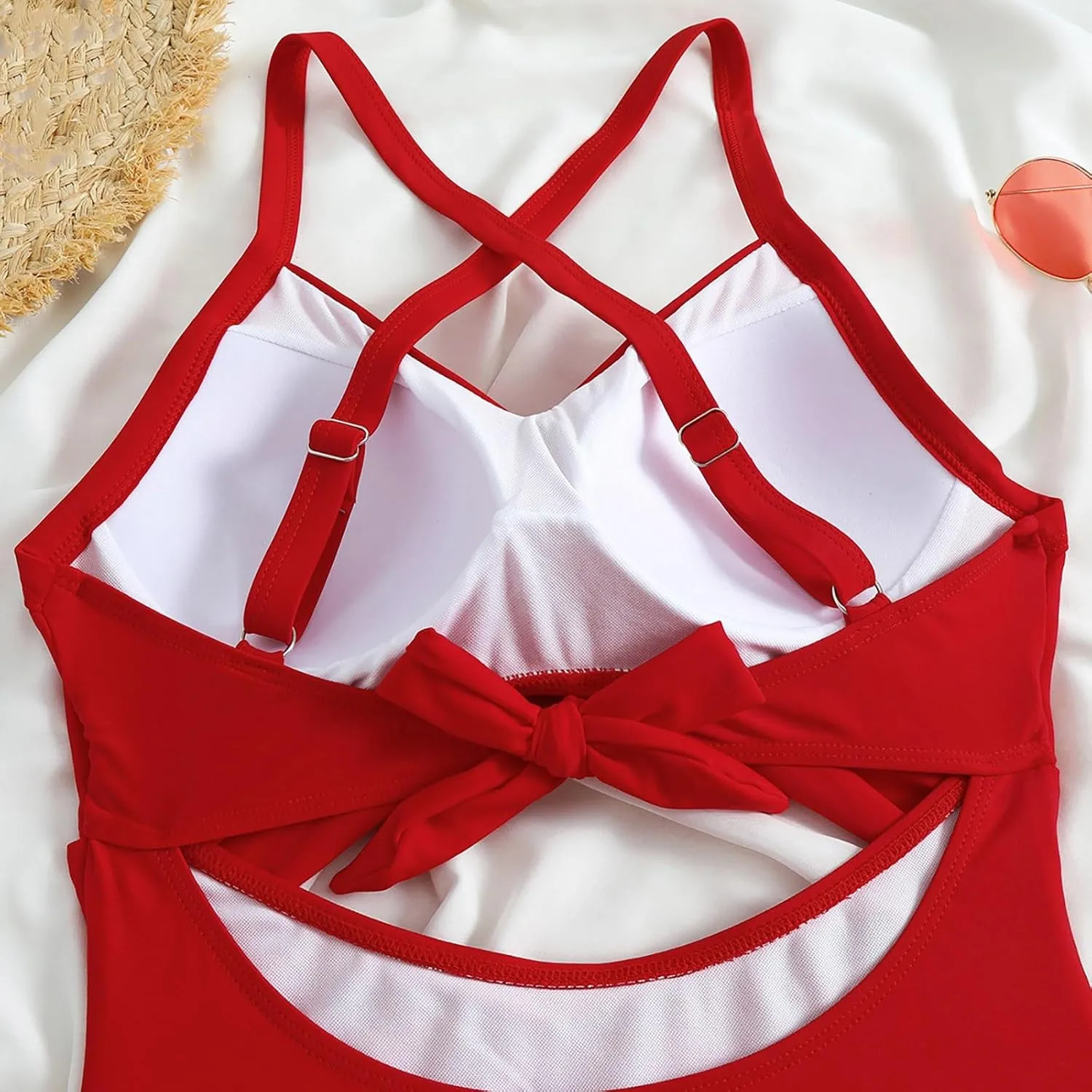 Firzero Tummy Control Swimsuits for Women Sexy Backless One Piece Bathing Suit 2024 Trendy High Waist Halter Monokini