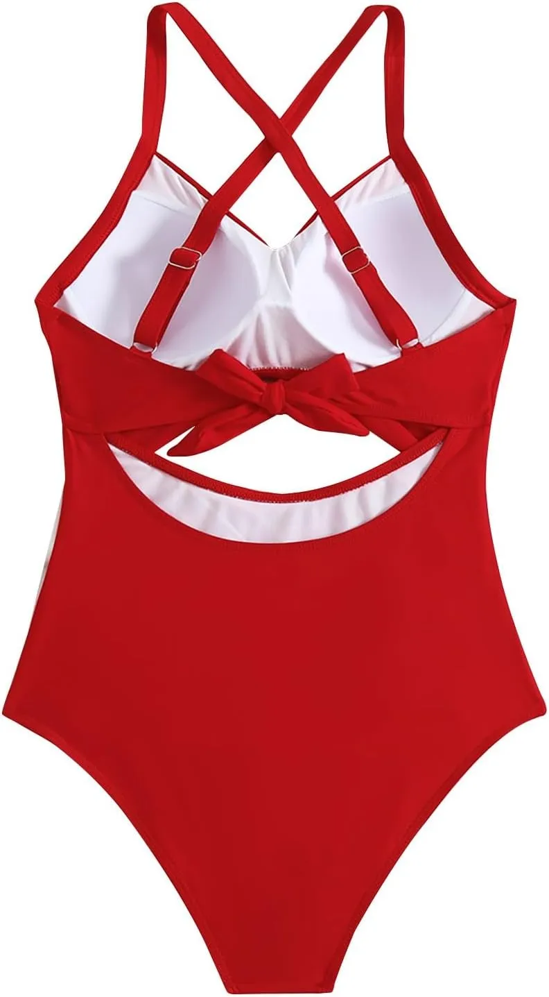 Firzero Tummy Control Swimsuits for Women Sexy Backless One Piece Bathing Suit 2024 Trendy High Waist Halter Monokini