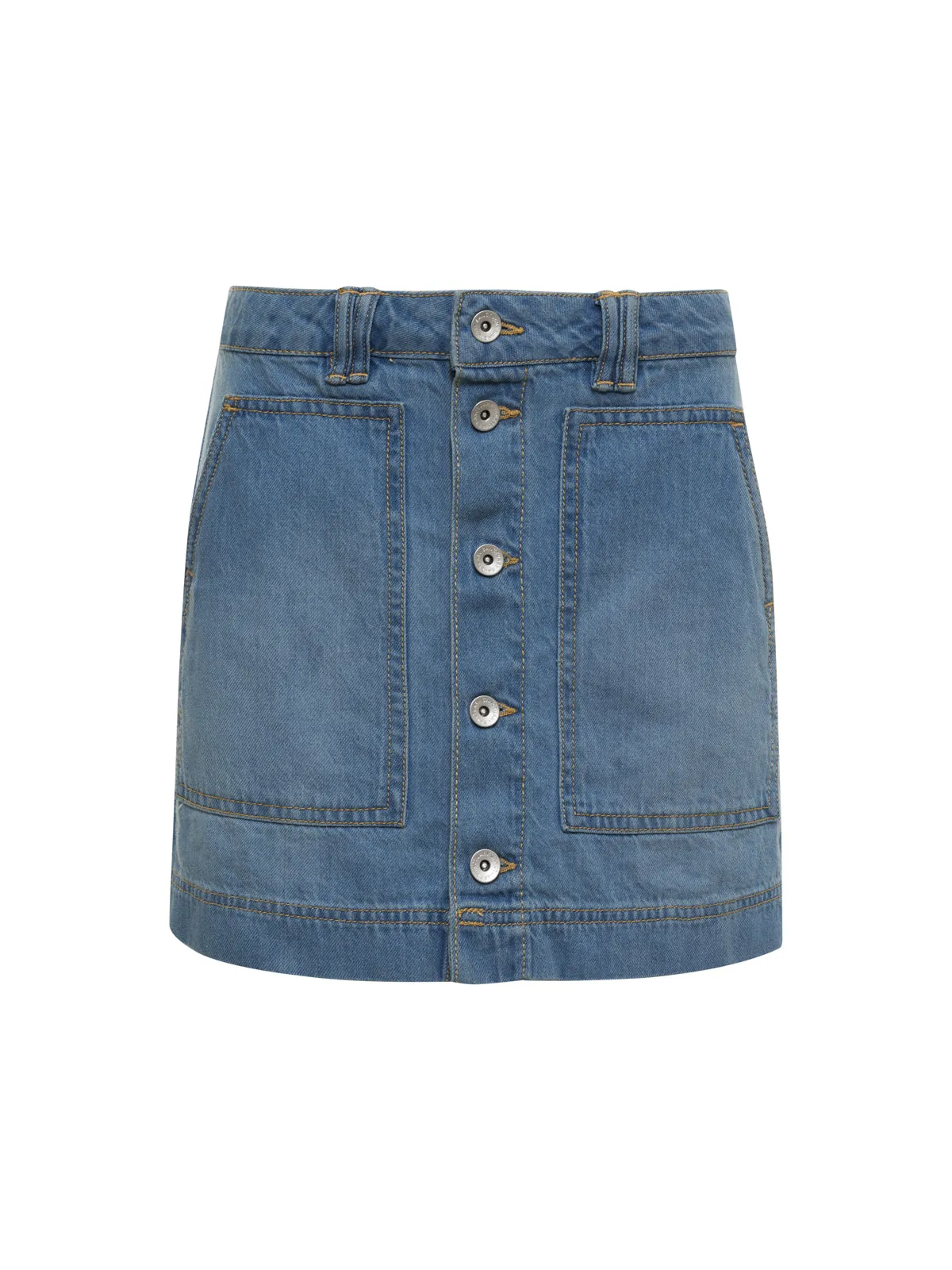 All Buttoned Up Denim Skirt Dream Team Edgy Look Soft Combo