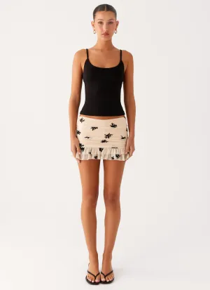 Fit for Any Occasion Blind Faith Flock Mini Skort - Cream ComfortFit Performance Comfort Blind Faith Flock Mini Skort - Cream