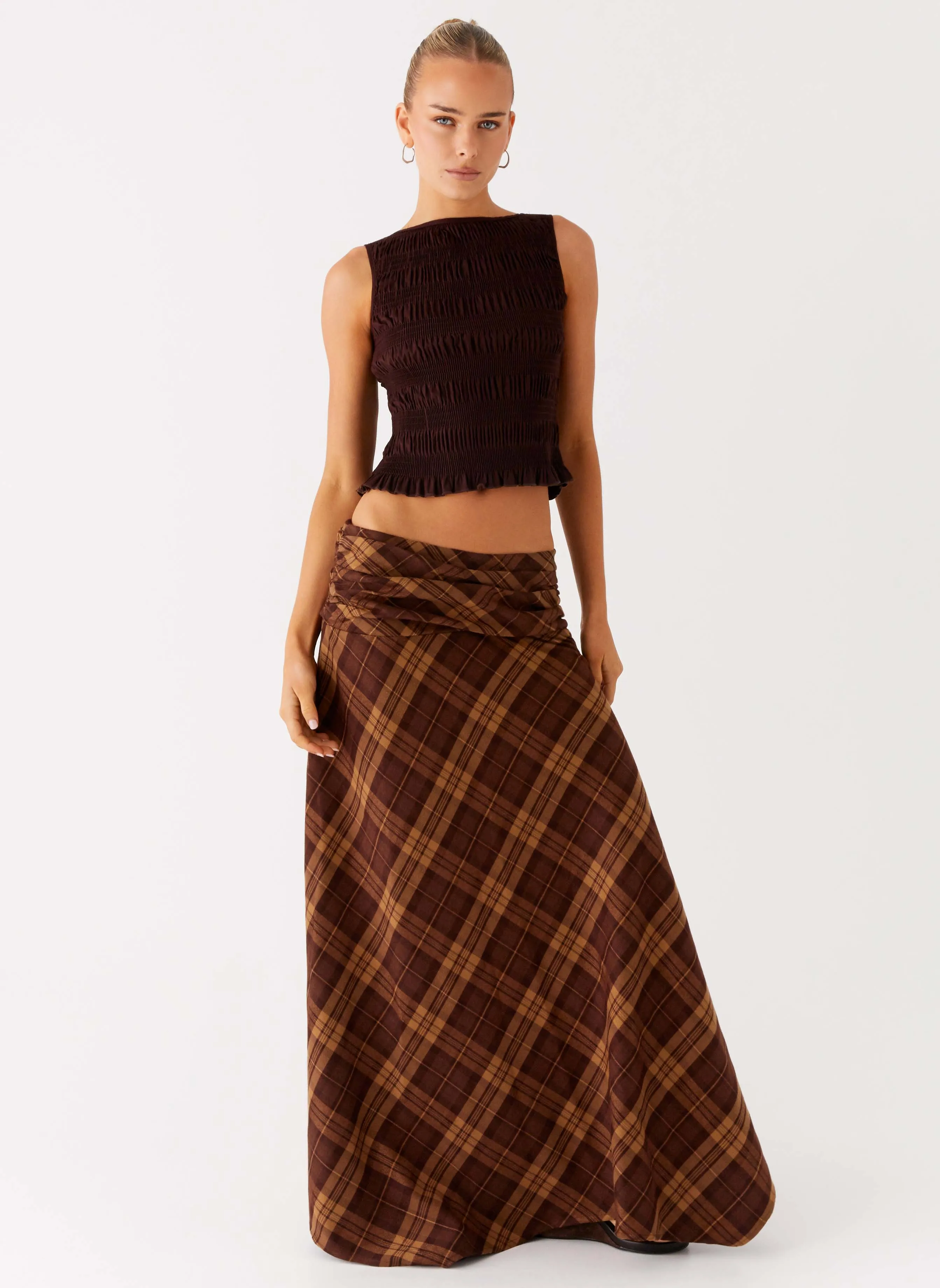 Karolina Maxi Skirt - Plaid Light Fit