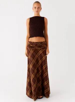 Karolina Maxi Skirt - Plaid AbrasionGuardTape Button front