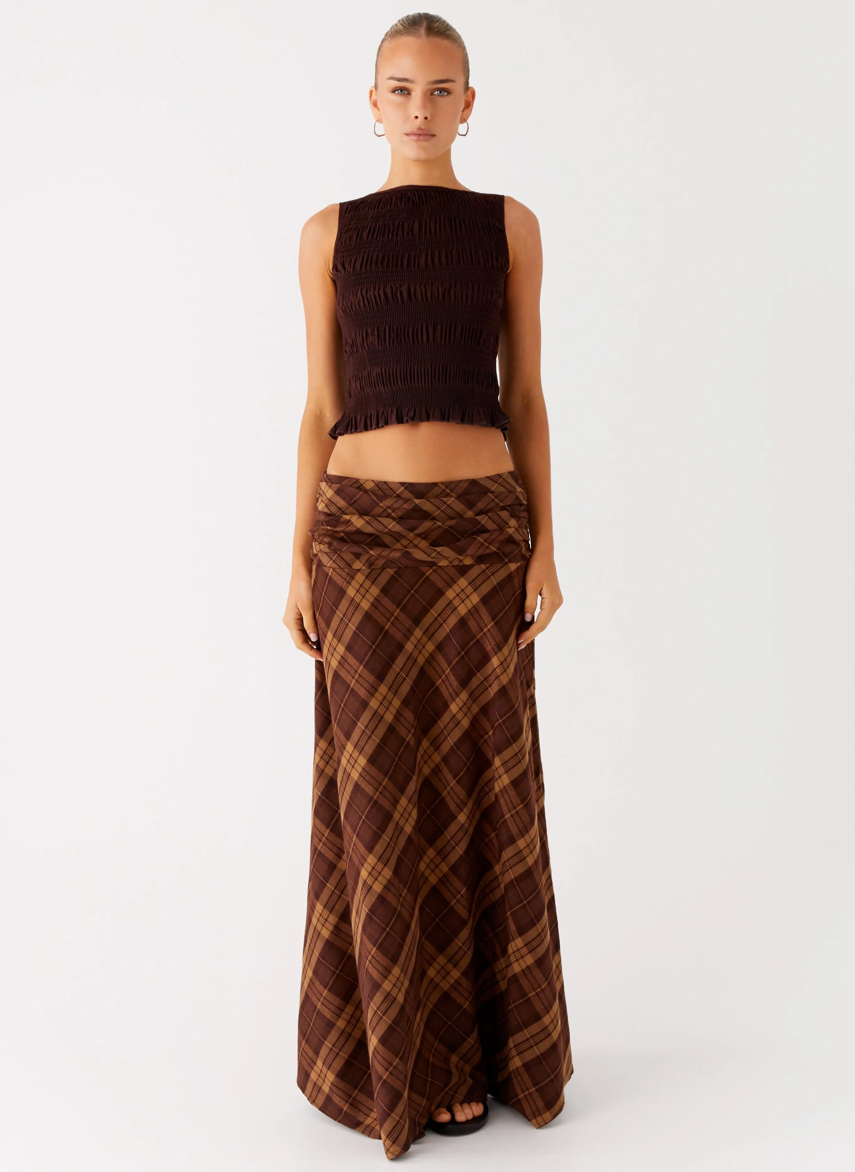 Karolina Maxi Skirt - Plaid AbrasionGuardTape Button front
