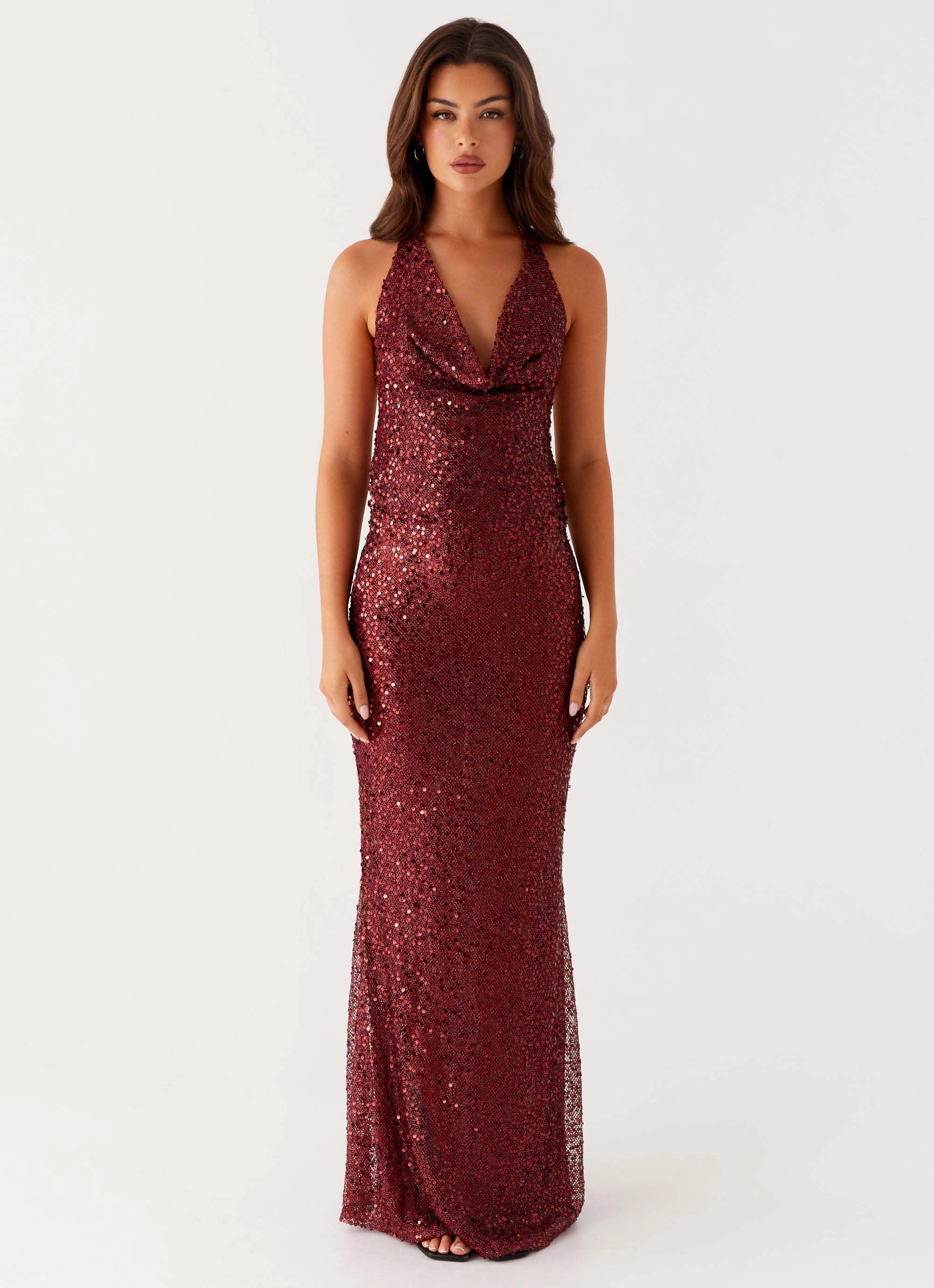 Comfortable Touch Treasured Sequin Maxi Dress - Fuchsia