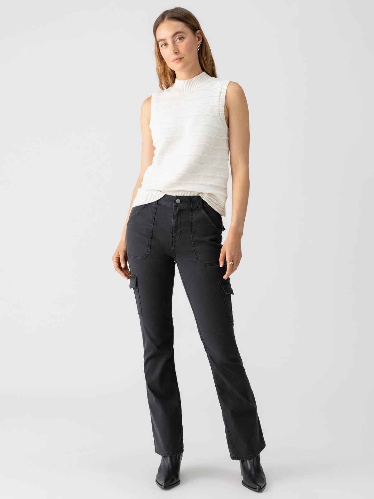Sculpted Hayden Bootcut Standard Rise Pant Black Softened Hem