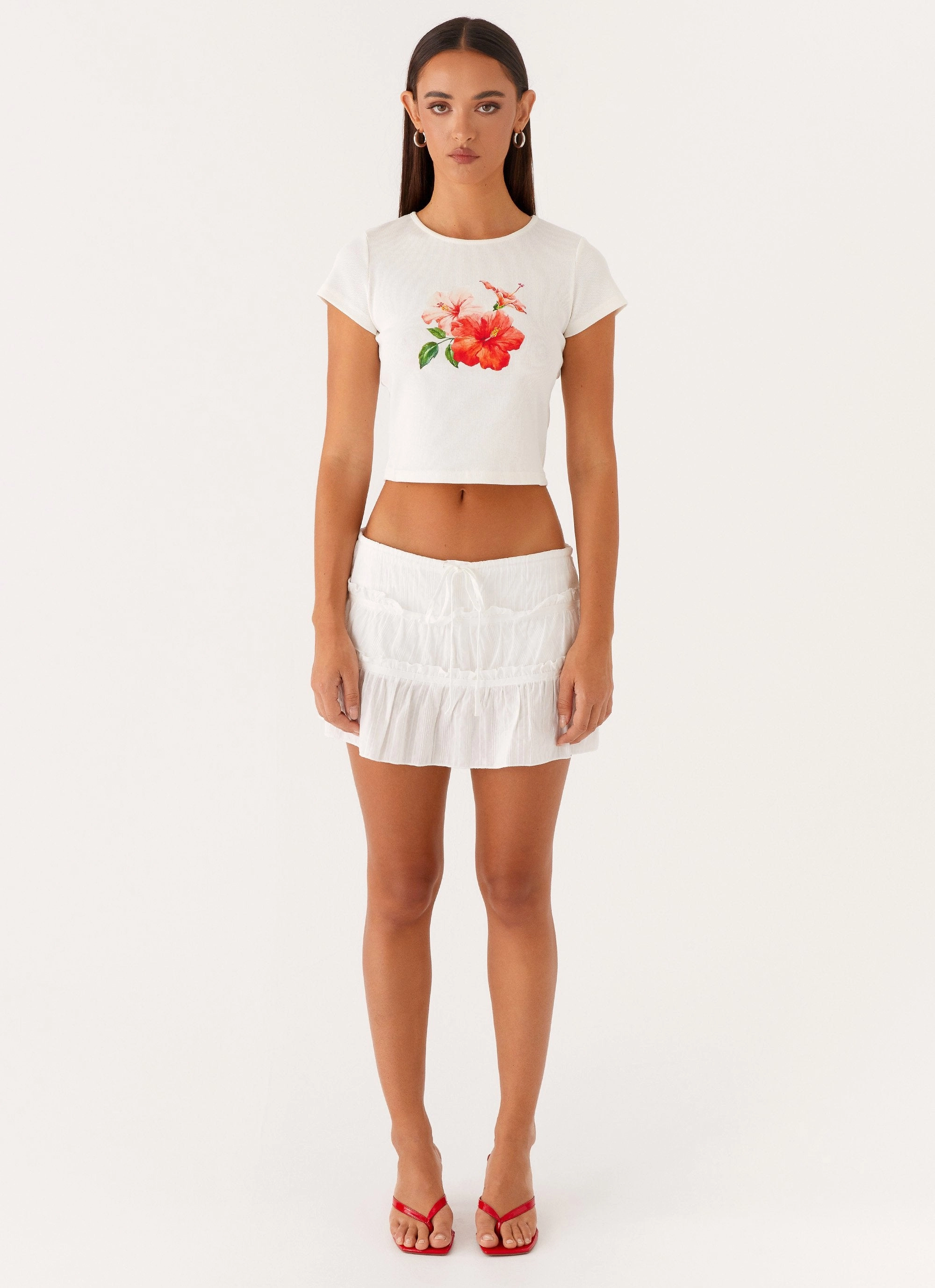 All Fit EcoFriendlyDye Nicolette Ruched Skort - White