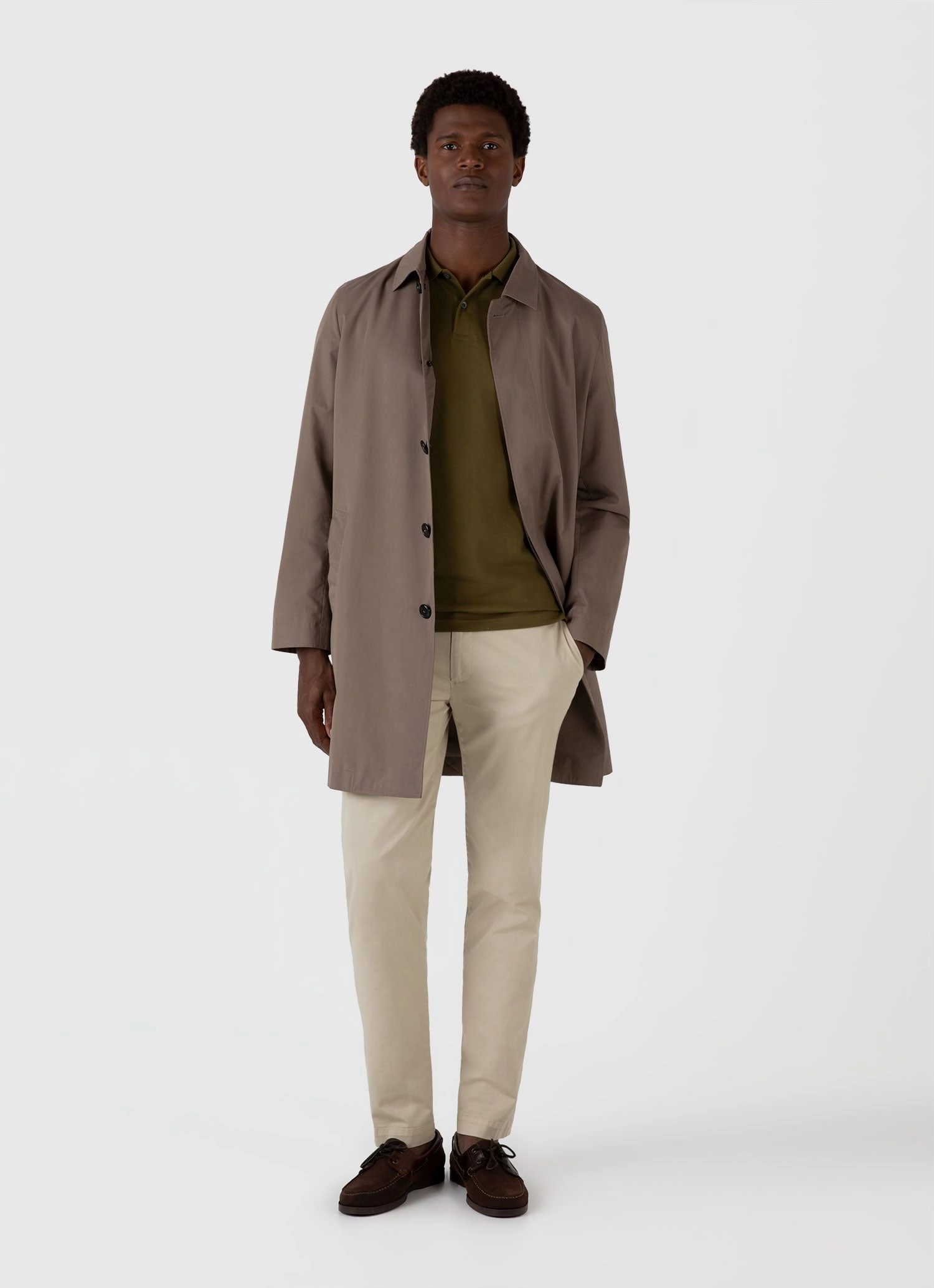 Men's Piqu?? Polo Shirt in Olive Green Sweat Resistant Lining