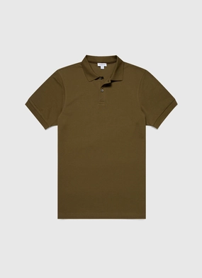 Fit for You Men's Piqu?? Polo Shirt in Olive Green Breathable Underarm Vents Perfect Layering Men's Piqu?? Polo Shirt in Olive Green