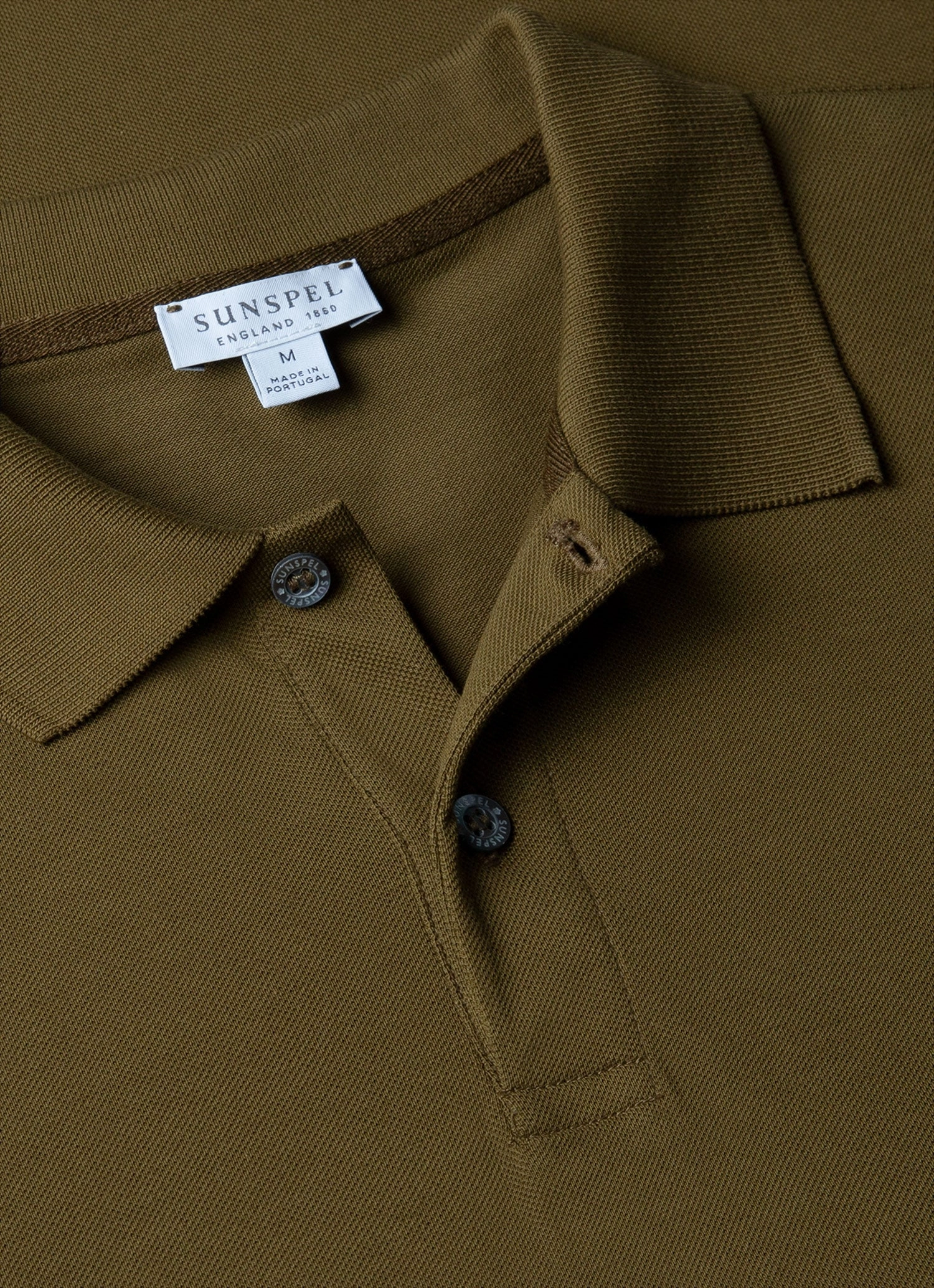 Men's Piqu?? Polo Shirt in Olive Green Polished Wear