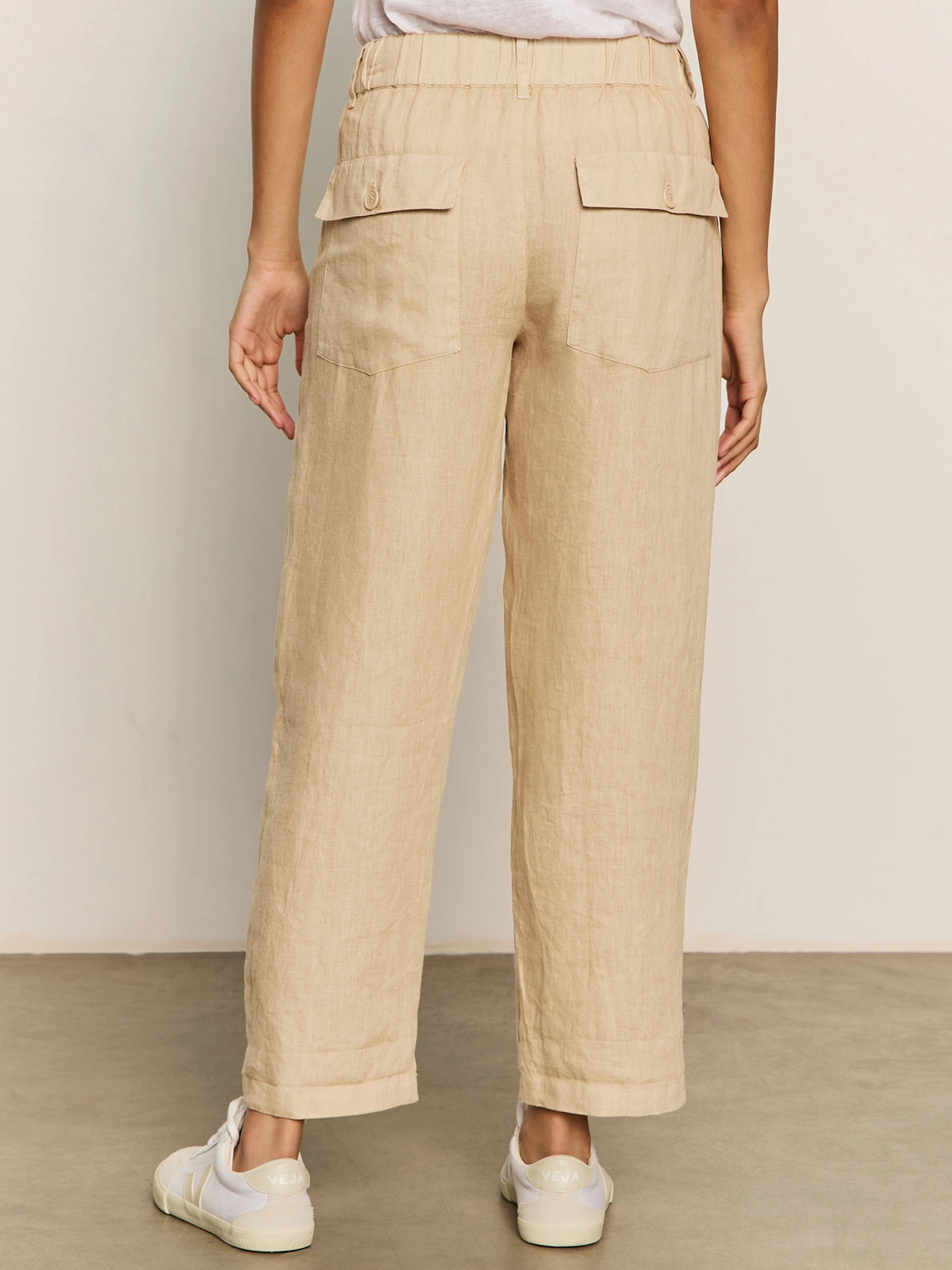 Bonded Seam Technology Tear Resistant Fabric Relaxed Linen Cruiser Semi High Rise Pant Sandstone