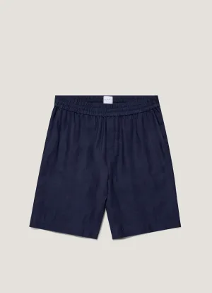 Fitness wear Men's Linen Drawstring Short in Light Navy Men's Linen Drawstring Short in Light Navy Ventilated Design