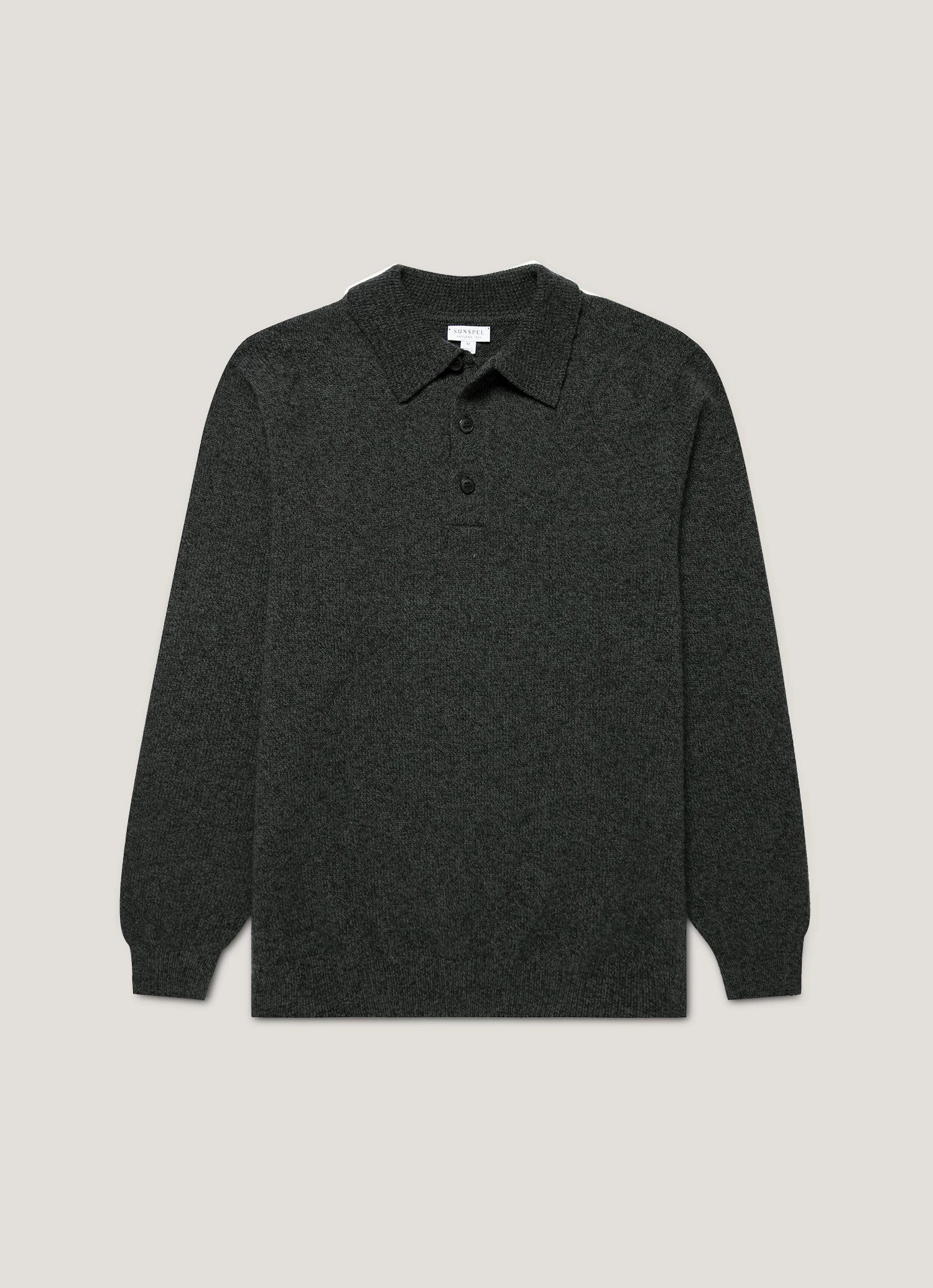 Men's Lambswool Polo Shirt in Dark Green Twist Performance Ready refined design