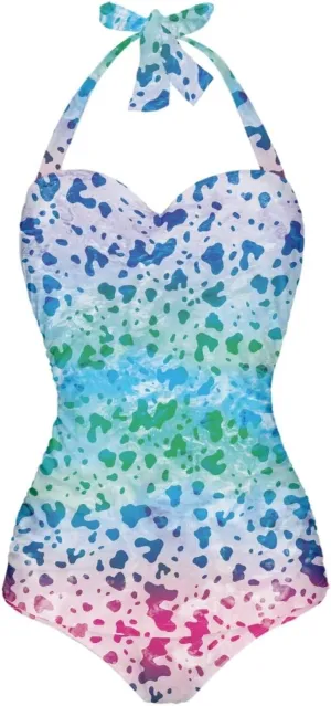 Flashideas Swimsuit Women One Piece Plus Size Sexy Slim One Piece High Waisted Tummy V Neck Swimwear