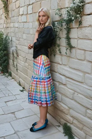Flat Lock Stitching Fatima Skirt - Tuscana Plaid Fatima Skirt - Tuscana Plaid Side Pockets