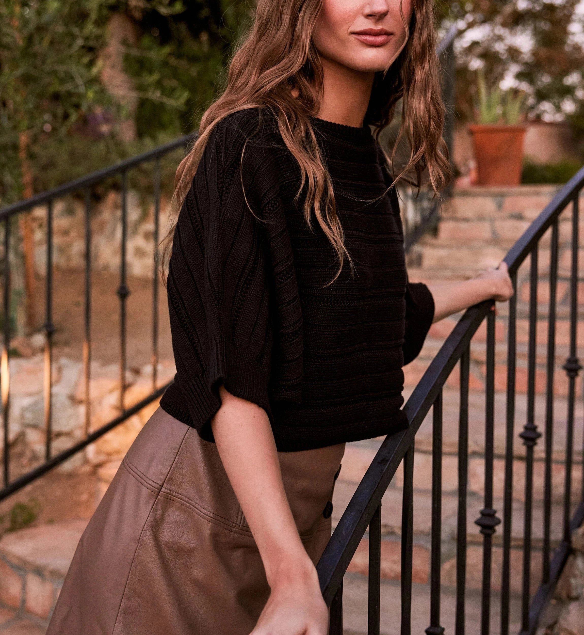 Caro Sweater | Black Bamboo Fiber Fabric